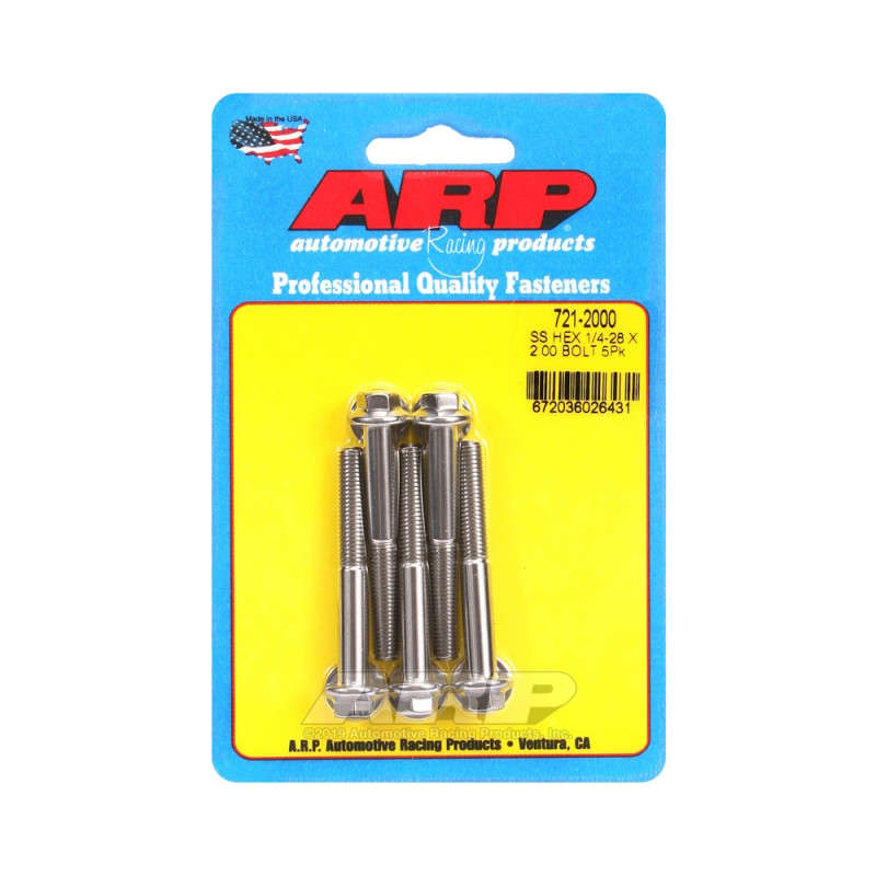 Șuruburi și piulițe universale ARP 1/4-28 – Șuruburi hexagonale din oțel inoxidabil x5 - ARP-721-2000 - 721-2000 - 3666618198330